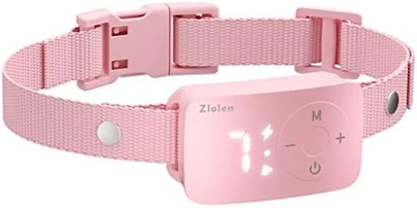 Zlolen Bark Collar for Dogs - Rechargeable Dog Bark Collar with Beep Vibration and Shock No Bark Collars with 3 Modes 7 Adjustable Sensitivity and Intensity, Bark Collar for Medium Large Dogs Pink
