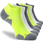 CWVLC Unisex Cushioned Compression Athletic Ankle Socks Multipack, 6-pairs Grey Green White, L (10.5-13 W US/ 9-11.5 M US)