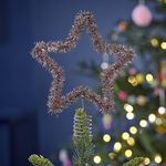 Ginger Ray Christmas Pink Tinsel Tree Star Topper Decorative Accessory,20cm (H) x 20cm (W)