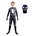 Yarde Venom Costume Kids, Superhero Costume Bodysuit Cosplay Outfit for Boys Halloween Costume for Kids Black 120