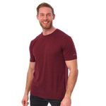 Merino.tech Merino Wool T-Shirt Mens - 100% Organic Merino Wool Undershirt Lightweight Base Layer (Burgundy, Large)