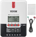 VEVOR 20A MPPT Solar Charge Controller, 12V / 24V Auto DC Input, Solar Panel Regulator Charger with LCD Display Temperature Sensor Cable, for Sealed(AGM), Gel, Flooded and Lithium Battery Charging