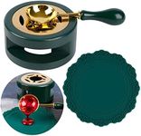 WARFEL Wax Seal Kit Wax Seal Furnace with Wax Seal Spoon and Wax Seal Silicone Pad for Melting Wax Seal Beads or Sealing Wax Sticks (Green)