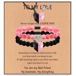 4Pcs Couples Bracelets Necklace Set for Women Men,Magnetic Couples Bracelets,His and Hers Heart Bracelets Necklace,Long Distance Bracelets Necklace To My Love Christmas Gifts(Pink)