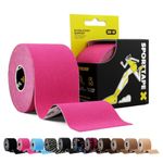 SPORTTAPE Kinesiology Tape, 5cm x 5m, Pink - Waterproof & Hypoallergenic Kinetic Physio Tape for Muscle Injury Recovery, Sports Strapping, Knee Pain, Joint Support & Blisters - Single Uncut Roll