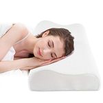 Fityou Ergonomic Memory Foam Neck Pillow,Support Pillow for Neck Pain Relief, Contoured Support Pillows for Side Back Stomach Sleepers Washable Cover