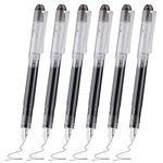 Molain Disposable Fountain Pens, 6Pcs Smooth Writing Black Ink Pens Quick-Drying Liquid ink for School Office Gift Supplies