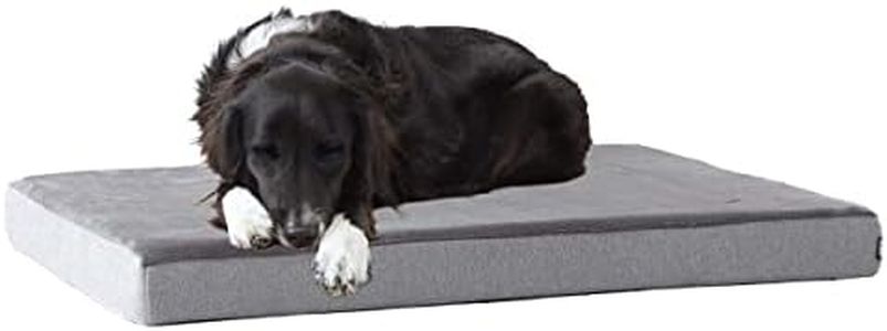 BarkBox Thick Orthopedic Gel Memory Foam Enhanced Dog Bed - Removable Washable Cover - Medium - Grey - Free Surprise Inside