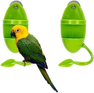 jauoeoy 2Pcs Bird Feeding Cup Rack Plastic Cuttlebone Holder Bird Feeding Fruit Bird Cage Accessories Parrot Standing Gnawing