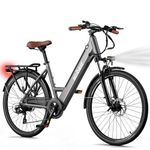 ACTBEST Core Electric Bike for Adults - 468Wh Removable Battery, 26 inch Step Thru Electric Bicycle, Peak 500W Brushless Motor Cityrun Ebike, with 7 Speed, Up to 50 Miles, E-Bikes Grey