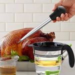 Vondior Fat Separator & Turkey Baster & Basting Brush & 2 Marinade Injector Needles & Cleaning Brush & Peeler, Kitchen Gadgets for Thanksgiving (Green + Black)