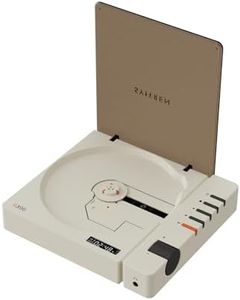 syitren R300 CD Player Bluetooth Portable Desktop Retro CD Player for Home Fiber Output No Built-in Speaker White Gift (White)