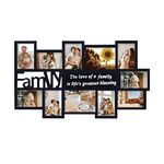 Adeco Decorative Handcrafted Wood Family Wall Hanging Collage Picture Frame with 9-4 x 6 Inch and 2-5 x 7 Inch Openings