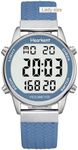 Pedometer Watch for Women-Step Tracker Watch with Calories Counter-Non Bluetooth Pedometer Watches-LCD Large Numbers-30M Waterproof Watch-Wrist Watch Step Counter for Walking(Blue)