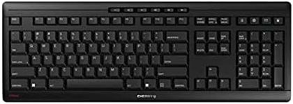 Cherry Stream Wireless Keyboard with SX Scissors Mechanism, Slim yet Full Size QWERTY Ergo Friendly with Number Pad, Thin Design with Quiet keystroke for use at Home Office or Work. Black