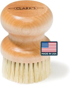 CLARK'S Cutting Board Oil Scrub Brush - Round Wood Applicator for Food Grade Mineral Oil and Wax on Wooden Bamboo, Cast Iron, and Utensils – USA Maple Construction – Kitchen Countertops Food Safe