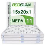 BOOGUAN 15X20X1 MERV11 Pleated AC Furnace Air Filter 6 Count (Pack of 1