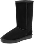 DREAM PAIRS Women's High-top Winter Snow Boots Slip on Warm Comfortable Outdoor Booties Shoes for Women FuzzyClassic,Size 8,Black,Shorty_HIGH