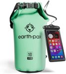 Earth Pak Waterproof Dry Bag - Roll Top Waterproof Backpack Sack Keeps Gear Dry for Kayaking, Beach, Rafting, Boating, Hiking, Camping and Fishing with Waterproof Phone Case