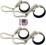 Flagpole Clip with Carabiner for Rope Loop Flagpole Bracket Stainless Steel Flagpole Clip Bracket for All Vehicle, Boat, House, Garden Flagpole; A Good Helper To Organize Cable Hose Pipes -4PS