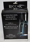 Riccar Vibrance Type A Original HEPA Vacuum Bags 6 Pack RAH-6