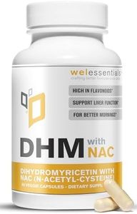 WELESSENTIALS Dihydromyricetin DHM with NAC - 650mg x 60 Capsules - 300mg N-Acetyl-Cysteine, 350mg Dihydromyricetin - Max Strength Dietary Supplement for Liver Support, Hydration