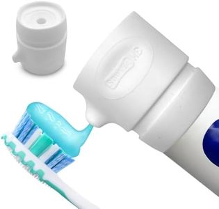 Chrome Cherry SqueezMe EasyPump Toothpaste Dispenser Cap, No-Mess Dispensing for Kids and Adults, Easy Installation, Fits Most Standard Tubes Up to 230g, White, 1-Pack
