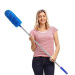 DELUX Microfiber Feather Duster Extendable Duster with 100 inches Extra Long Pole, Bendable Head & Long Handle Dusters for Cleaning Ceiling Fan, High Ceiling, Blinds, Furniture & Cars