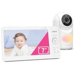 VTech VM7467 Baby Monitor with 7" LCD Screen,Remote Pan Tilt Zoom,178° Wide-Angle View,Soothing Sounds and Lullabies,Multi-Colour Night Light,2-Way Talk,Temperature Sensor,No Need Wi-Fi Network