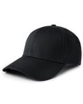 FURTALK Mens Structured Baseball Cap Adjustable Washed Cotton Golf Dad Hat Plain Classic Hats for Men Black