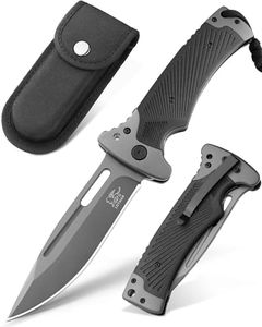 LOTHAR RHINO Navaja Plegable, Cuchillo Plegable de una Mango con Hoja de Acero de 8Cr14Mov y Mango de G10, Bloqueo de Liner Seguro