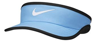 Nike Polyester Youth Dri-Fit Featherlight Visor Hat For Unisex, Light Blue/Black, One Size
