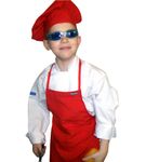 Chefskin RED Apron Children Kids Fabric (Medium Fits 8-12years)