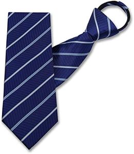 Mantieqingway Zipper Ties for Men Boy Pre-tied Neck Tie 3.15'' Polyester Tie Zip on Neckties for Daily School (Mixed 4 PCS)