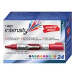 BIC Intensity Advanced Colourful Dry Erase Markers, Chisel Tip, 24-Count Pack of Assorted Colours, Whiteboard Markers for Teachers and Office Supplies