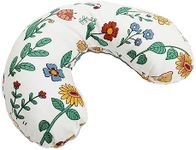 IMDOUBLEDOU Pet Pillow Floral U-Shaped Pillow for Dogs, Soft Dog Neck Pillow, Small Animal Pillow for Cat Dog Raabits, Pet Neck Pillow for Upper Spine Calming Support (Green Flower Deer)