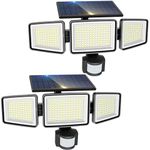 nipify 2 Pack Solar Security Lights Outdoor Motion Sensor, 302 LED Solar Garden Lights, IP65 Waterproof Solar Flood Lights with Sensor PIR for Garage Front Door Yard