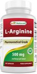 Best Naturals L-Arginine 500mg 250 Capsules (250 Count (Pack of 1))