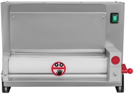 450W Electric Pizza Dough Press Machine, 240-260 PCS/Hour Automatic Pizza Crust Maker, 1-5.5mm Adjustable Thickness 3-12 Inch Diameter, Commercial Pizza Dough Roller with Foot Pedal, Wall & Tabletop