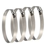 TUPARKA 4 Pack Large Size Metal Hose Clips 91-114 mm Adjustable Ducting Clamps for Securing Hoses and Pipes Tube