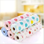 SITOLO PVC Printing Antibacterial Foam Plastic Kitchen Cabinet Drawer Shelf Liners Sheets Roll Household Wardrobe Cupboard Drawer Pad Waterproof Non-Slip Paper for Table Mat - Multicolor (1 Pcs)