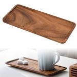 KITERI Wood Serving Tray Small Wood Serving Platter Rectangle Solid Wood Serving Tray Tea Serving Plate Walnut Tray Tea Tray for Display Fruit Snacks Appetizer Sushi Food Decor (25x12CM)