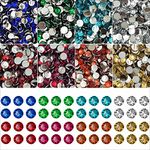 INDIKONB 2800 Multicolor Rhinestones Flatback Pastable Kundan Stones Gemstones and Crystals for Art and Crafts, Jewellery Making, Clothes, Embroidery Material DIY kit (5 mm, Multicolor) || SR 5mm ||