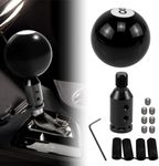 RYANSTAR Black 8 Round Ball Gear Shift Knob - Universal Compatible with Manual Shifter Knob with Aluminum Adapter-Premium Quality Acrylic & Aluminum Construction Compatible with Most Vehicles