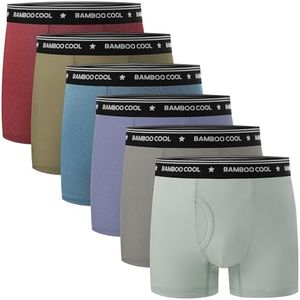 BAMBOO COOL Boys' Big Performance Boxer Briefs Breathable Moisture-Wicking Mesh Underwear Multicolor 6 Pack