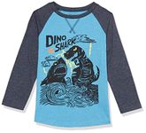 Hatley Boy's Raglan Tee T-Shirt, Dino vs Shark, 2 Years