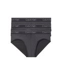 Calvin Klein Men's Microfiber Stretch 3-Pack Hip Briefs, Black, Medium