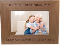 Only The Best Grandmas Get Promoted to Great Grandma 4x6 Inch Wood Picture Frame - Great Gift for Mother's Day, Birthday for Mom Grandma Wife Grandmother