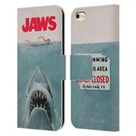 Head Case Designs Officially Licensed Jaws Poster I Key Art Leather Book Wallet Case Cover Compatible With Apple iPhone 6 / iPhone 6s