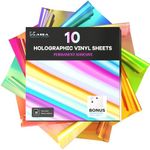 Kassa 10-Pack Holographic Color-Changing Vinyl Sheets | 12" x 12" with a Transfer Sheet Included | Compatible with Cricut, Silhouette & Other Cutting Machines | for Art Projects, Styling & Decorating